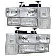 Chevy 8 Piece Euro Headlight Set With Xenon Bulbs Driver/passenger Side New