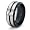 8mm Black Titanium Ring with CZ - Size 6