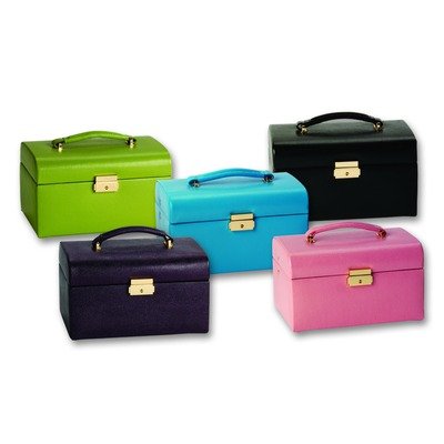 Lizard Grain Ladies Jewelry Box Color: Blue