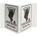 Brady V1SWG4G 6" Height, 9" Width, 4" Depth, Acrylic Backed, Black On White Color Glow-In-The-Dark Standard "V" Sign, Legend "Severe Weather Shelter Area (With Picto)"