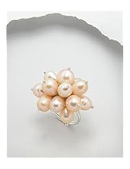 Peach (Natural) Fresh Water Pearls Ring In Sterling Silver