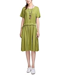  Linen Short Sleeves  Dress With a Sash  and Ruffles