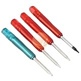 Magnetic Cell Phone Screwdriver Repair Tools, 4-piece Set, Red / Blue