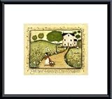 Gather Friends Like Flowers by Barbara Chiantia 10.00X8.00 Framed with Black Metal Frame