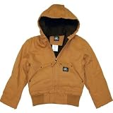 Key Boys/Youth Insulated Hooded Fleece Lined Duck Jacket - BROWN