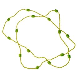 Lime Green Beaded Long Collar Necklace