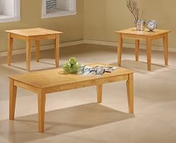 Maple 3pc Occassional Table Set in Maple Finish: Set Includes: Coffee Table and 2 End Tables