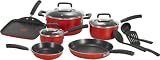 T-fal C112SC74 Signature Nonstick Expert Interior Thermo-Spot Heat Indicator Dishwasher Safe 12-Piece Cookware Set, Red