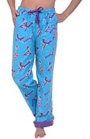 Del Rossa Women's Flip Cuff Flannel 100% Cotton Pajama Pants - Sleep Bottoms