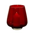 red hurricane candle holders