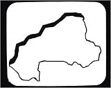 Decorated Mouse Pad with geographical, map, "black and white", region, "Burkina Faso", outline, geography, place, land