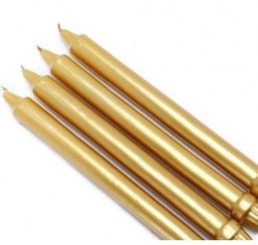 Zest Candle Taper Candles, 10-Inch, Metallic Gold Formal