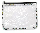 Clear Pouch w/ Binding in Chocolate Blocks Print