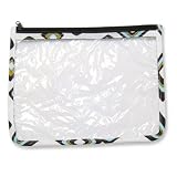 Clear Pouch w  Binding in Chocolate Blocks Print by Trend Lab