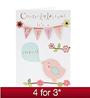 Congratulations Its a Girl Birthday Card
