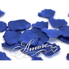 200 Royal Blue Horizon Silk Rose Petals Wedding Party Favors, Brand New