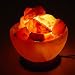 Himalayan Salt Crystal Fire Basket Lamp With Wood Base