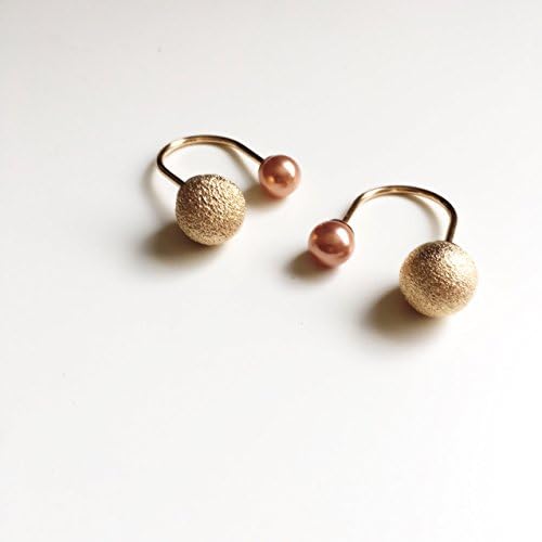 Sunjewel sanding pearl topaz gold end cuff ring