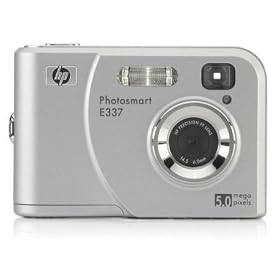 HP PhotoSmart E337 - Digital camera - compact - 5.0 Mpix - supported memory: MMC, SD