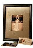 IMAGE OF EngraveFrames Engravable Signature Frame and Mat for Weddings and Special Occasions 16x20 Black Frame w/ Silver Mat and 3 Lines of Custom Engraving