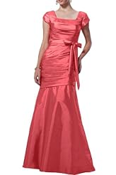 Mermaid Cap Sleeves Taffeta Evening Dress/Party Dress 