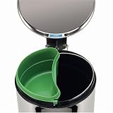 Click for more about Brabantia Pedal Bin, 20 litre, plastic bucket with Food Trap, with matt steel lid Matt Black - Brabantia (UK) Ltd.