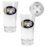 Washington Nationals MLB 2pc Pint Ale Glass Set with Baseball Bottom - Oval Logo