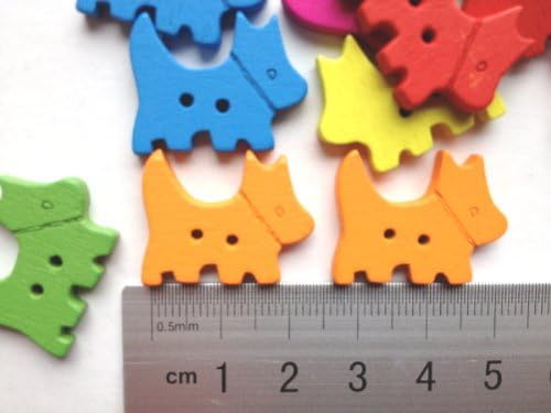 100pcs Mixed Big Wooden Buttons in Bulk Buttons for Crafts Dog Bu-35