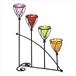Jewel Toned Colored Glass Candleholder Candle Holder