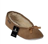 Ladies Soft Soled Sheepskin Ballet Pump Style Slipper (NEW STOCK JUST IN!)