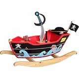 WOODEN PIRATE BOAT and ROCKER w/ACCESSORIES