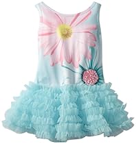 Hot Sale Kate Mack Baby-Girls Infant Dipped In Daisies Tutu Dress, Aqua, 12 Months