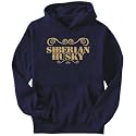 Hoodie Mens Navy Blue " Siberian Husky - ORNAMENTS / URBAN STYLE " Dogs