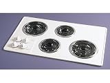 Frigidaire FEC32C4AS 32 Coil Electric Cooktop with 4 Multi-Wrap Coil Elements & Chrome Drip Bowls: White on White