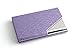 Partstock(TM) Ladys Cross Pattern PU Leather and Stainless Steel Business Name Card Holder Wallet Leather Credit Card ID Case/Holder 25 Name Cards Case with Magnetic Shut.(Purple)