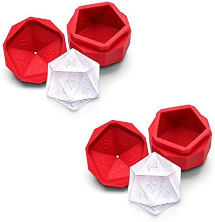 D20 Shape Ice Cube Molder Big Silicon Ice Ball Maker Spherical Mold - Make the Coolest D20 Sculptures in Ice with this Unique Shape Ice Mold