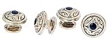 Antique styled gold plated and black enamel set of 4 shirt studs with presentation box. Made in the U.S.A