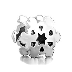 Pugster Snowflake European Bead Fit Pandora Chamilia Biagi Charm Bracelet