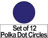 Set of 12 4 Blue Circles Polka Dots Vinyl Wall Graphic Decals Stickers Set of 12 - 4