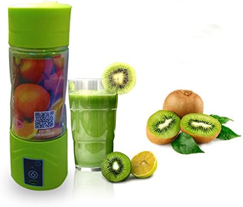 Ledafei Portable Juicer Cup Rechargeable Battery Juice Blender 380ml USB Charge Electric Fruit Juicer Best for Home Camping Travel (Green)