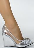 Stylish Clear Wedge with Buckle Platform Shoe from Hot Fash Shoes - DOLLFACE Silver