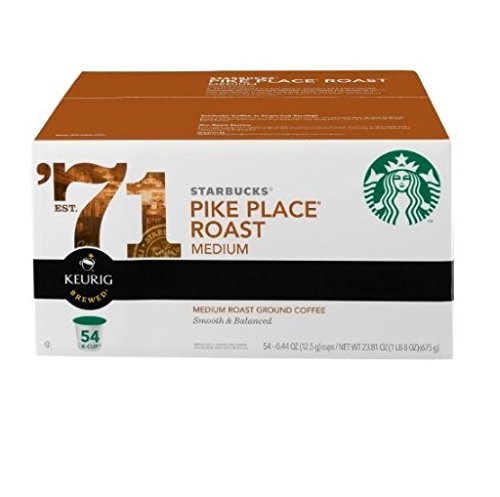 STARBUCKS PIKE PLACE ROAST COFFEE K CUP 54 COUNT