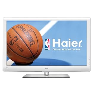 white Haier HL46XSLW2 46 iNCH 120Hz edge-lit LED LCD TV