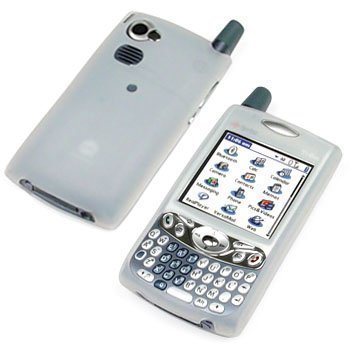 Palm Treo 650, 700w, 700p, 700wx Smartphone Silicone Skin Case (White/clear)