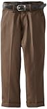 American Exchange Little Boys' Little Belted Dress Pants, Brown, 5