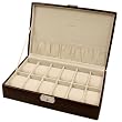 Watch Box Case Crocodile Grain Burgundy 12 Watches Lock Key