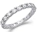 New 14k White Gold Eternity Wedding Round CZ Band Ring Size 5, 6, 7, or 8