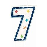 Amscan Star AMI 179907 Glitter Birthday Candle No.7