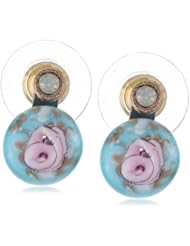 Betsey Johnson "Vintage Bows" Flower Orbital Drop Earrings