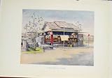 Tea House Japan Color Antique Old Print Fine Art 1919